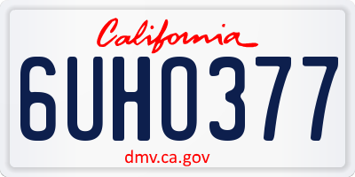 CA license plate 6UHO377