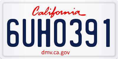 CA license plate 6UHO391