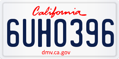 CA license plate 6UHO396