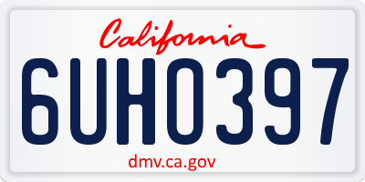 CA license plate 6UHO397