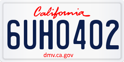 CA license plate 6UHO402