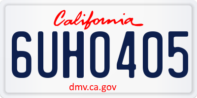 CA license plate 6UHO405