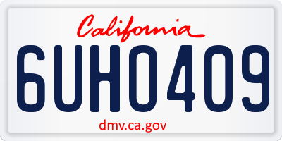 CA license plate 6UHO409