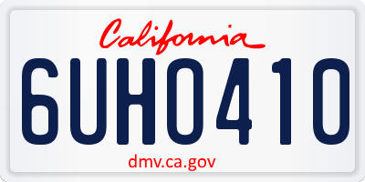 CA license plate 6UHO410