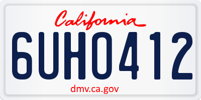 CA license plate 6UHO412