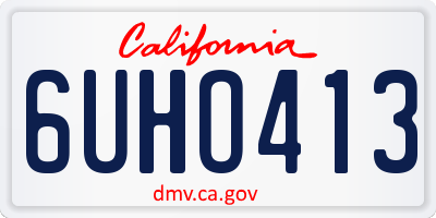 CA license plate 6UHO413