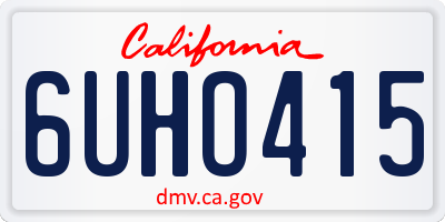 CA license plate 6UHO415