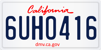 CA license plate 6UHO416