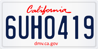CA license plate 6UHO419