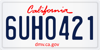 CA license plate 6UHO421