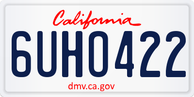 CA license plate 6UHO422