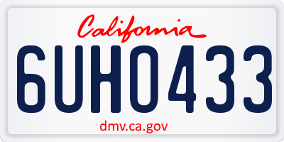 CA license plate 6UHO433