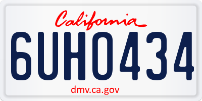 CA license plate 6UHO434