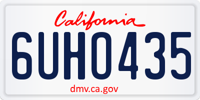 CA license plate 6UHO435
