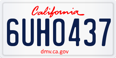 CA license plate 6UHO437