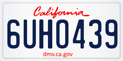CA license plate 6UHO439