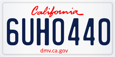 CA license plate 6UHO440