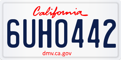 CA license plate 6UHO442