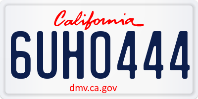 CA license plate 6UHO444