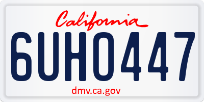 CA license plate 6UHO447