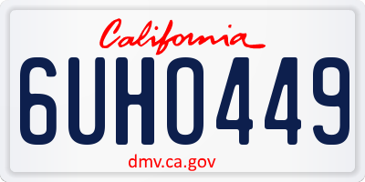 CA license plate 6UHO449