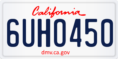 CA license plate 6UHO450