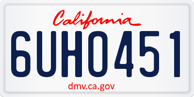 CA license plate 6UHO451