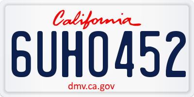 CA license plate 6UHO452