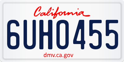 CA license plate 6UHO455