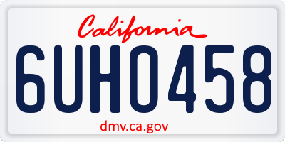 CA license plate 6UHO458