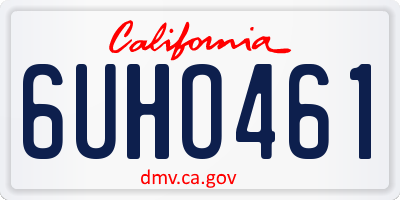 CA license plate 6UHO461