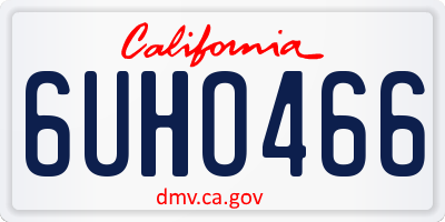 CA license plate 6UHO466