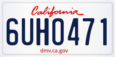 CA license plate 6UHO471