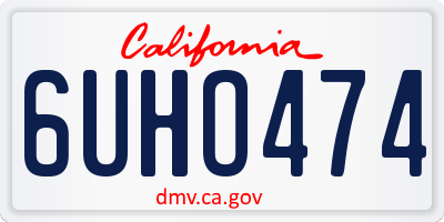 CA license plate 6UHO474