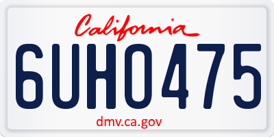 CA license plate 6UHO475