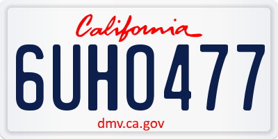 CA license plate 6UHO477