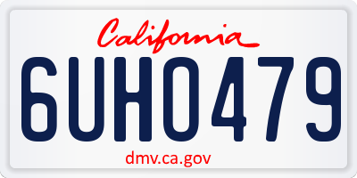 CA license plate 6UHO479