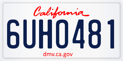 CA license plate 6UHO481
