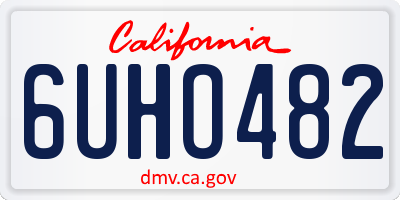 CA license plate 6UHO482