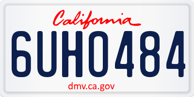 CA license plate 6UHO484