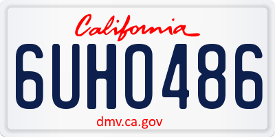 CA license plate 6UHO486