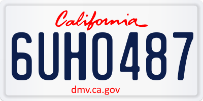 CA license plate 6UHO487