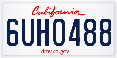 CA license plate 6UHO488