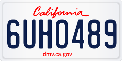 CA license plate 6UHO489