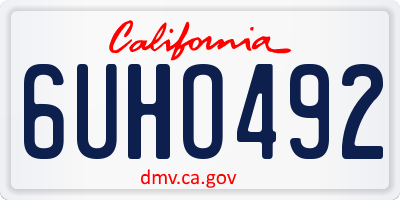 CA license plate 6UHO492