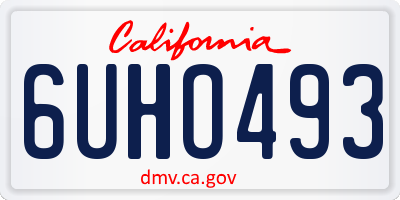 CA license plate 6UHO493