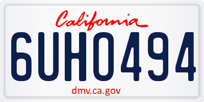 CA license plate 6UHO494