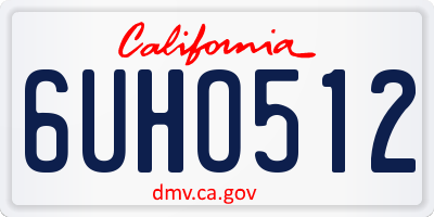 CA license plate 6UHO512