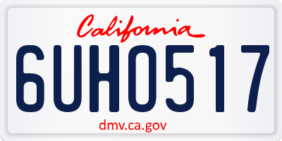 CA license plate 6UHO517