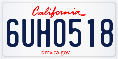 CA license plate 6UHO518